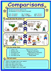 English Worksheet: Comparisons (Superlatives)