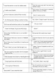 English Worksheet: Appropriate Reactions
