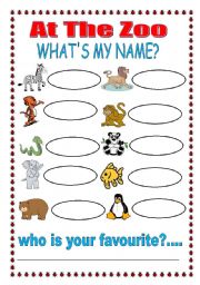 English Worksheet: At the Zoo - part 2