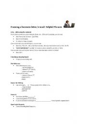 English Worksheet: Business Letter/Email Writing