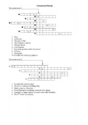 English Worksheet: endangered species crossword puzzle