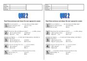 English Worksheet: will, be going to quiz