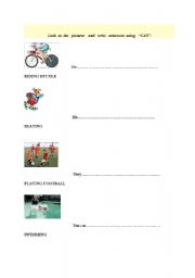 English Worksheet: Can