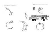 English Worksheet: colour red