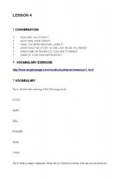 English worksheet: LESSON4