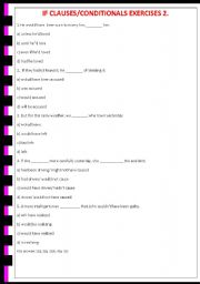 English Worksheet: Conditionals/If Clauses Exercises 2