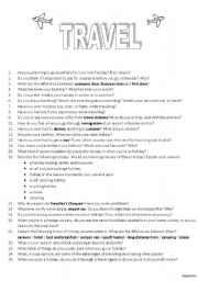 English Worksheet: Travel Discussion