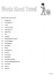 English worksheet: Words About Travel