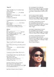 English Worksheet: Jacksons lyrics- Beat it