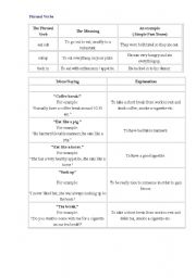 English worksheet: phrasal verbs (to eat)