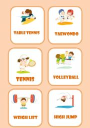 English Worksheet: sports flashcards ( 4 pages )