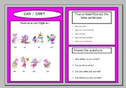 English Worksheet: CAN AND CANT