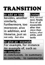 English Worksheet: Transition Signals poster