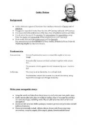 English Worksheet: Gothic Fiction