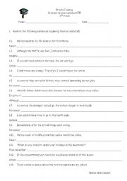 English Worksheet: Revision Worksheet 3