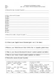 English Worksheet: a written examination 