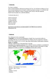 English worksheet: Continents