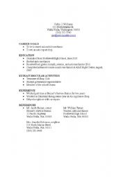 English worksheet: Resume