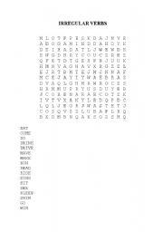English Worksheet: irregular verbs puzzle