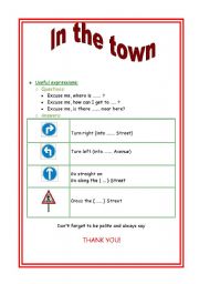 English worksheet: In the town