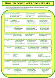 English Worksheet: HOW TO BOOST YOUR VOCABULARY