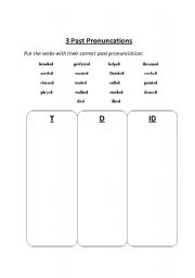 English worksheet: 3 Past Pronunciations