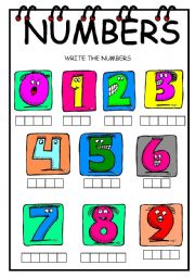 English Worksheet: NUMBERS