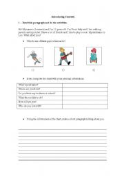 English worksheet: Talking about yourself - Exercises