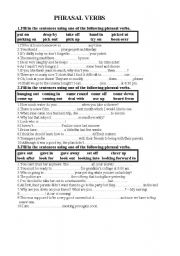 English Worksheet: Phrasal verbs II