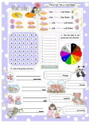 English Worksheet: Demonstratives with colors Activity Sheet 2
