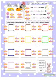 Demonstratives with colors Activity Sheet 1