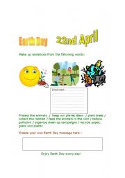 English Worksheet: earth  day