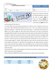 English Worksheet: Eating for Sports