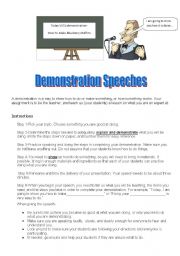 English worksheet: Demonstration Speech Assignment