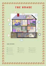 English Worksheet: THE HOUSE: ROOMS