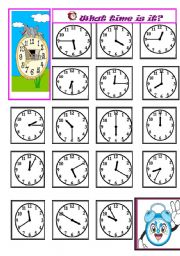 English Worksheet: Telling time