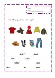 English Worksheet: Clothes