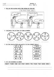 English Worksheet: Numbers 0 to 10 and greetings