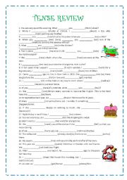 English Worksheet: Tense Review