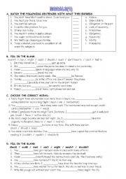 English Worksheet: MODALS (1)