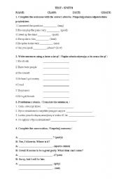English Worksheet: test 