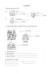 English Worksheet: Numbers and verb to be