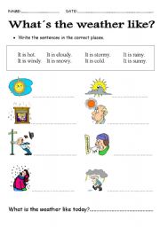 English Worksheet: weather