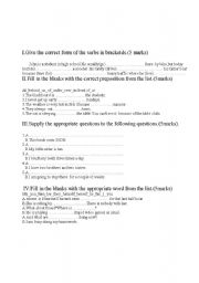 English worksheet: language test