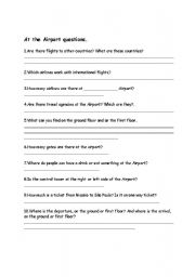 English worksheet: At the airport