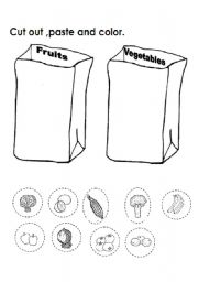 English Worksheet: fruits & vegetables