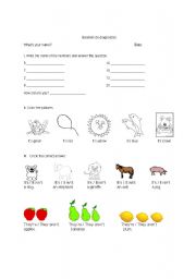 English worksheet: diagnostic exam