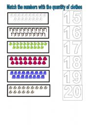 English Worksheet: Matching quantities with clothes