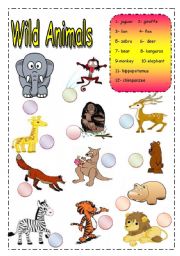 English Worksheet: Wild Animals