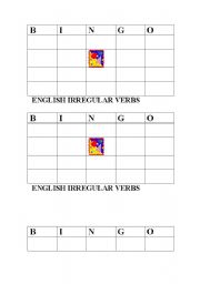 English worksheet: irregular verbs BINGO!!